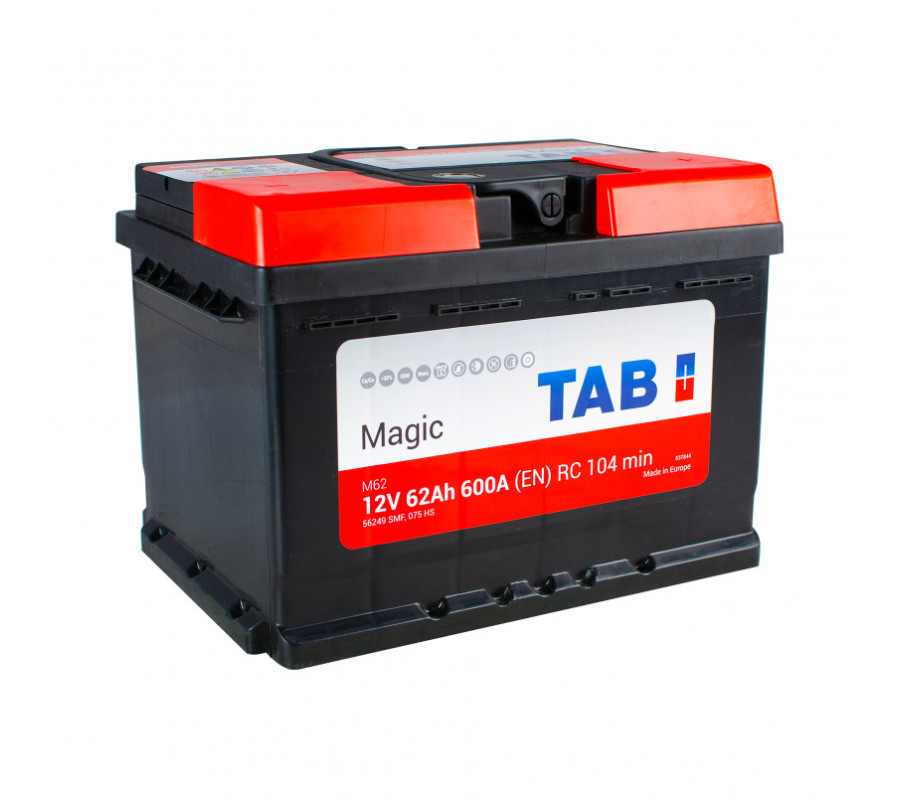 Автомобільний акумулятор TAB 62Ah 600A Magic R+