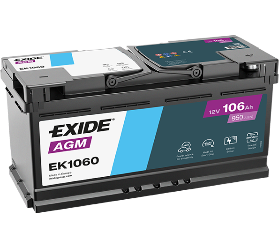 Автомобильный аккумулятор Exide 106Ah 950A Start Stop AGM EK1060