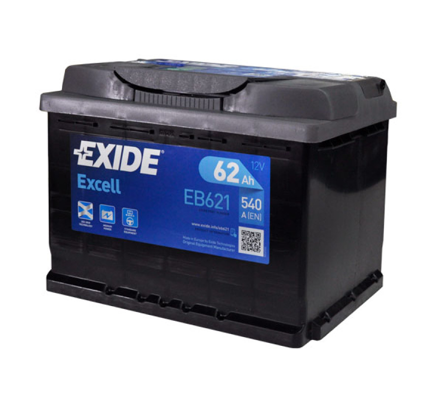 Автомобильный аккумулятор Exide Excell  62Ah 540A EB621