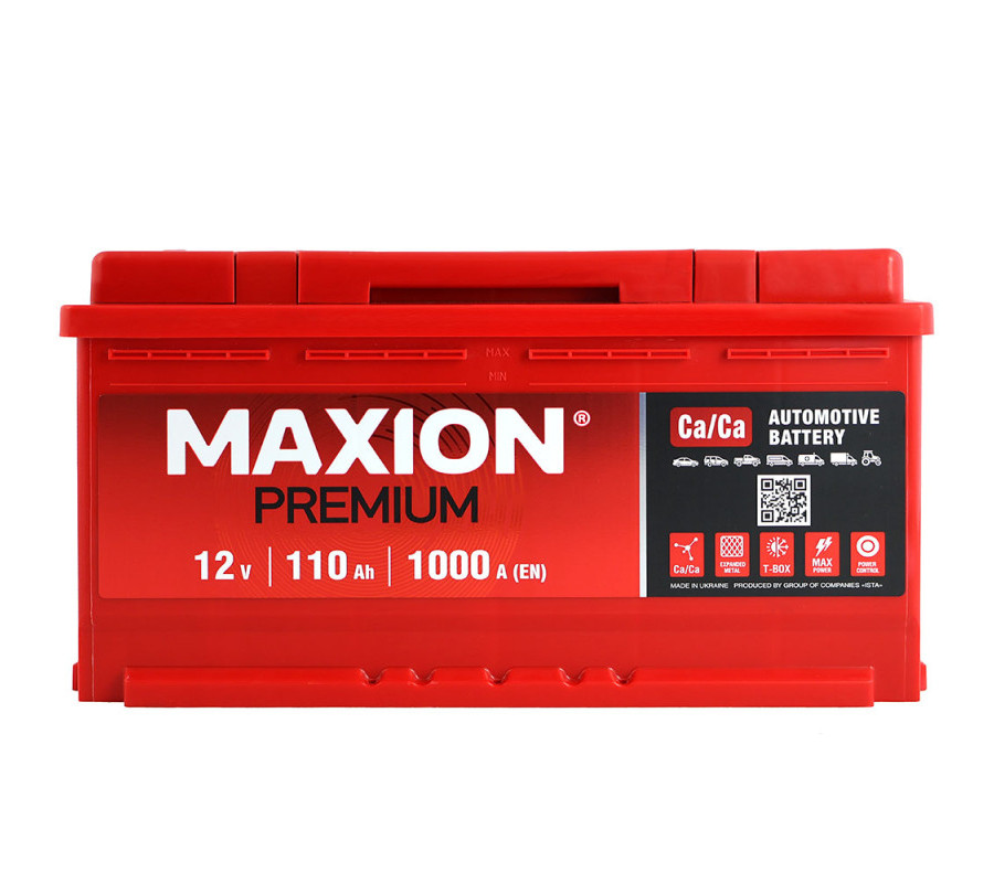 Автомобильный аккумулятор MAXION Premium Plus 110Аh 1000A R+
