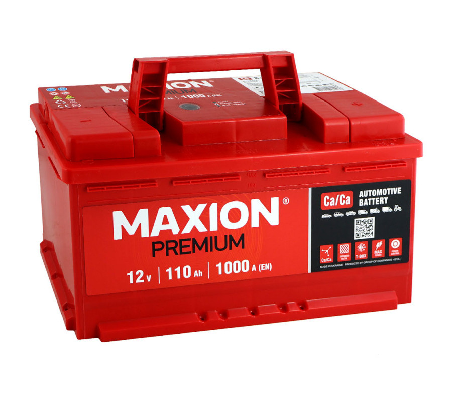 Автомобильный аккумулятор MAXION Premium Plus 110Аh 1000A R+
