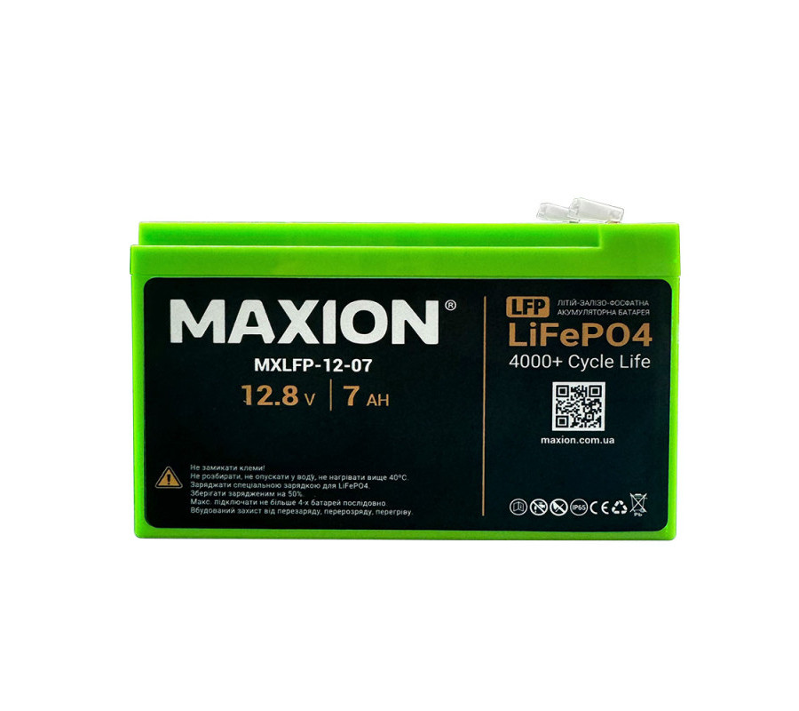 Аккумулятор литиевый MAXION LiFePO4 12V 7Ah