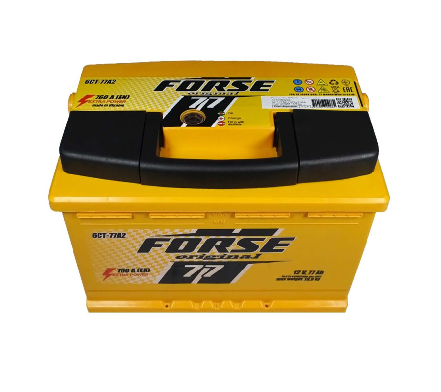 Автомобільний акумулятор FORSE 77Ah 760A R+ 