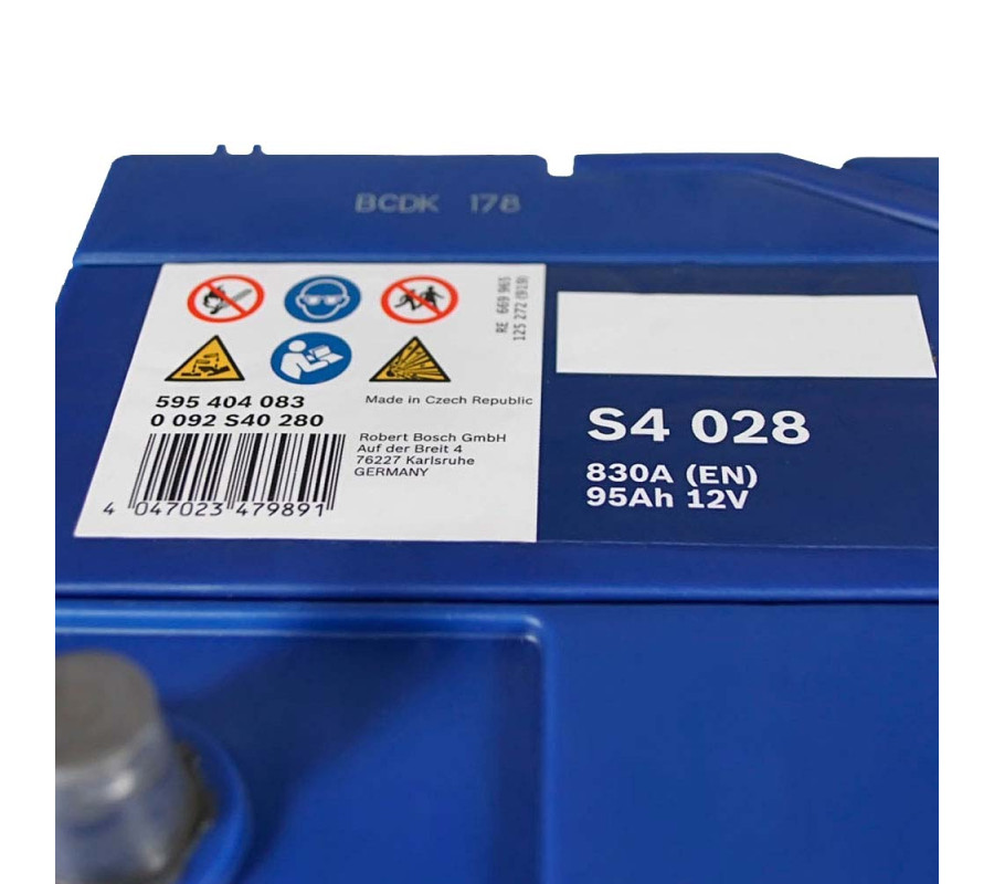 Автомобильный аккумулятор Bosch 95Ah 830A S4028