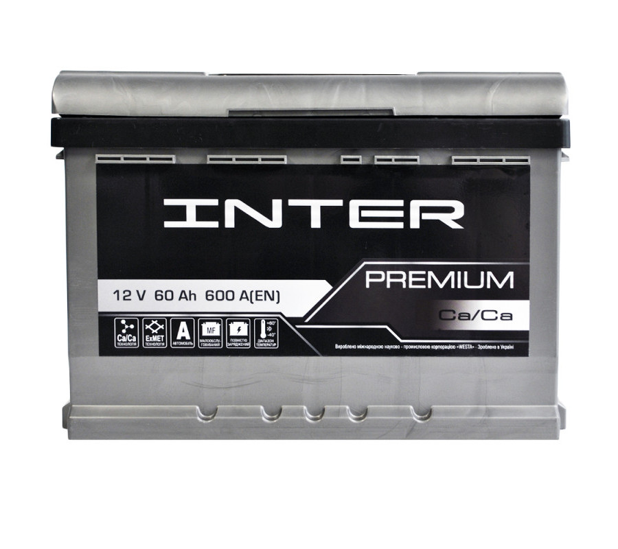 Автомобильный аккумулятор WESTA INTER Premium 60Ah 600A L+