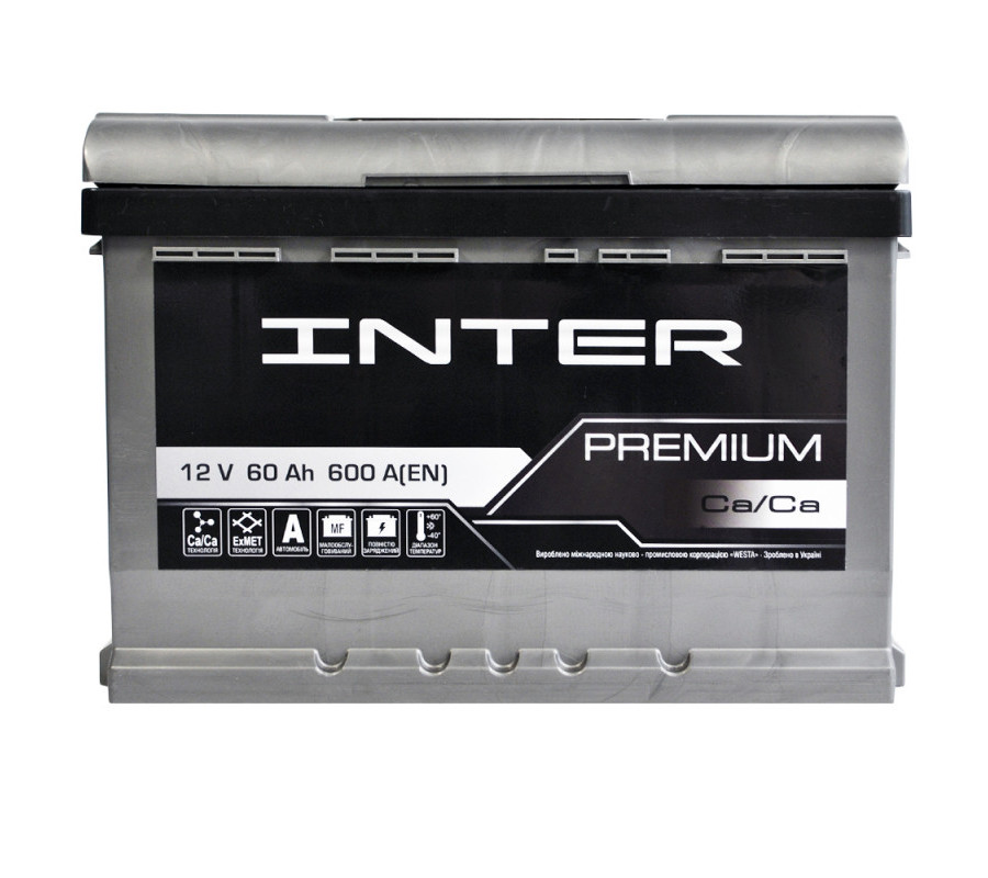 Автомобильный аккумулятор WESTA INTER Premium 60Ah 600A R+