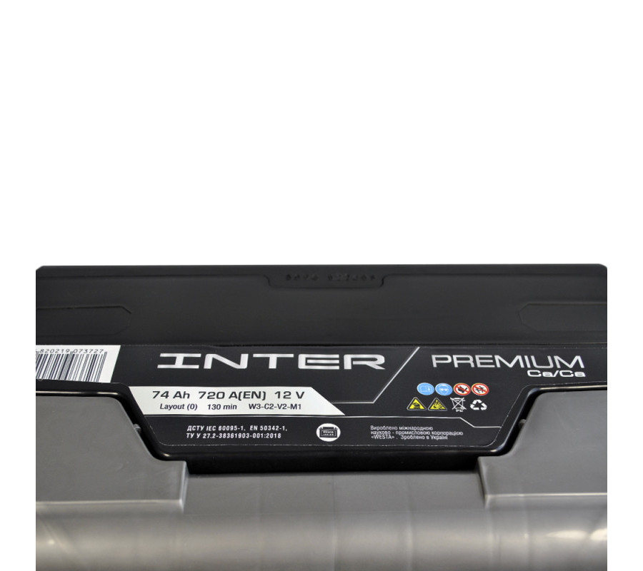 Автомобильный аккумулятор WESTA INTER Premium 74Ah 720A R+