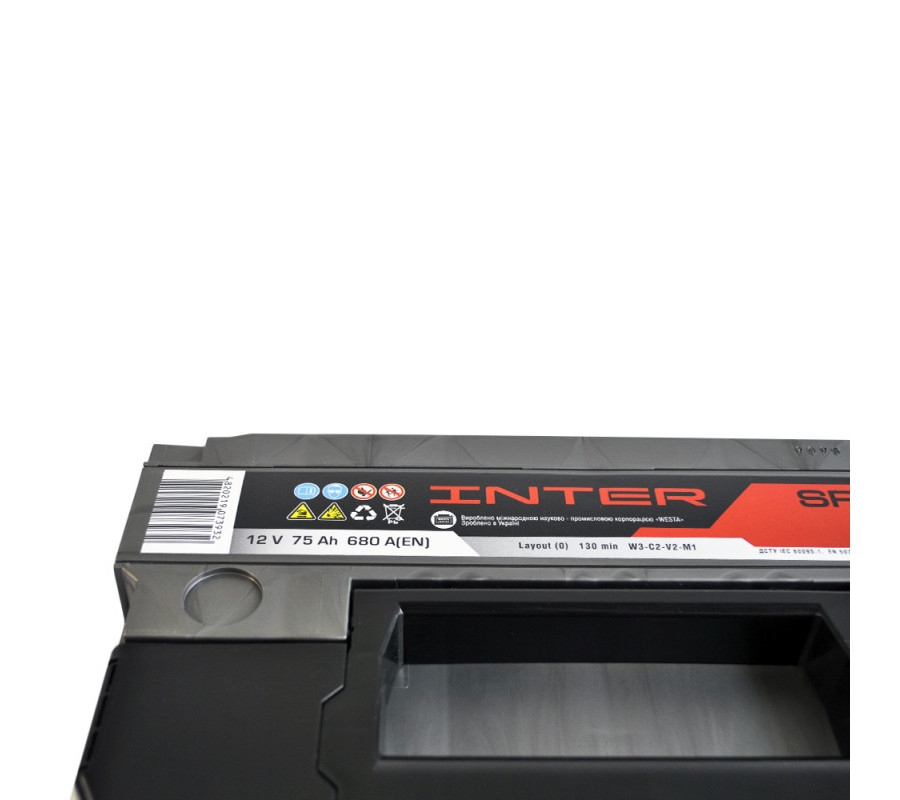 Автомобильный аккумулятор WESTA INTER Sport 75Ah 680A R+