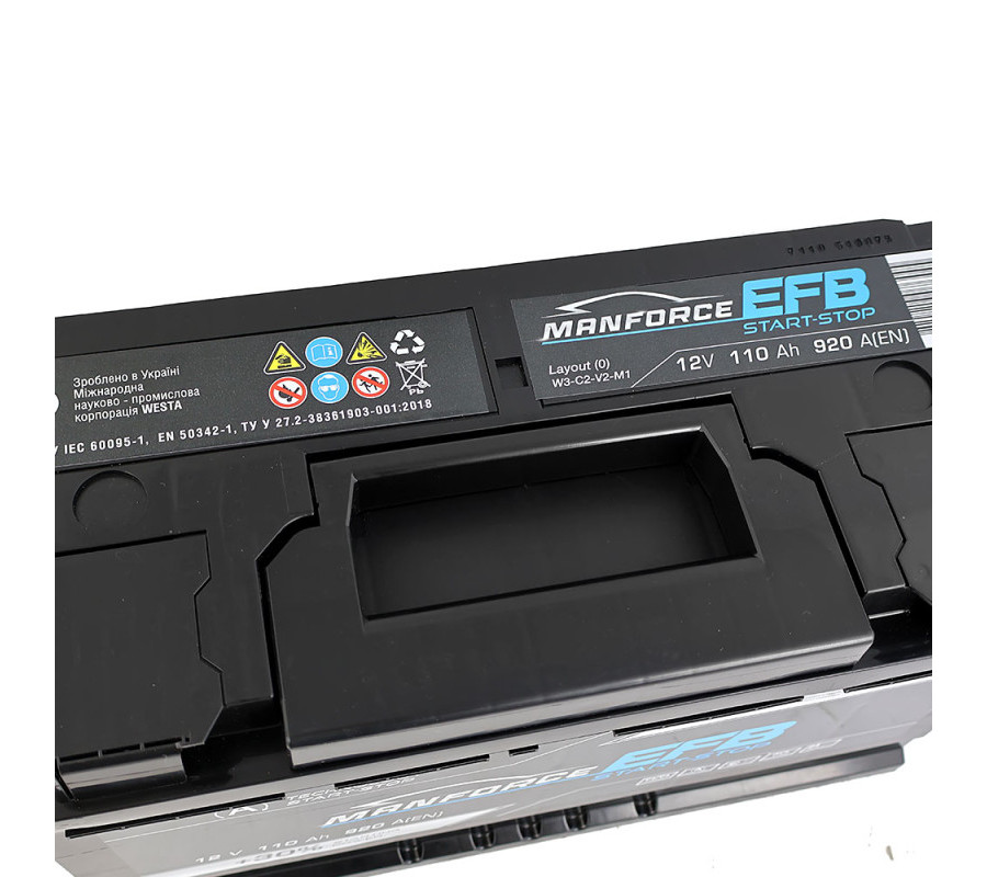 Автомобильный аккумулятор WESTA MANFORCE EFB 110Ah 920A R+
