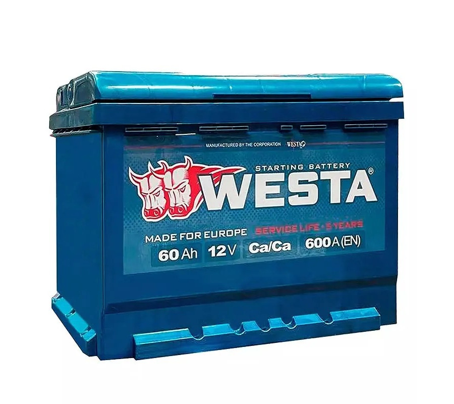 Автомобильный аккумулятор WESTA 60Ah 600A R+