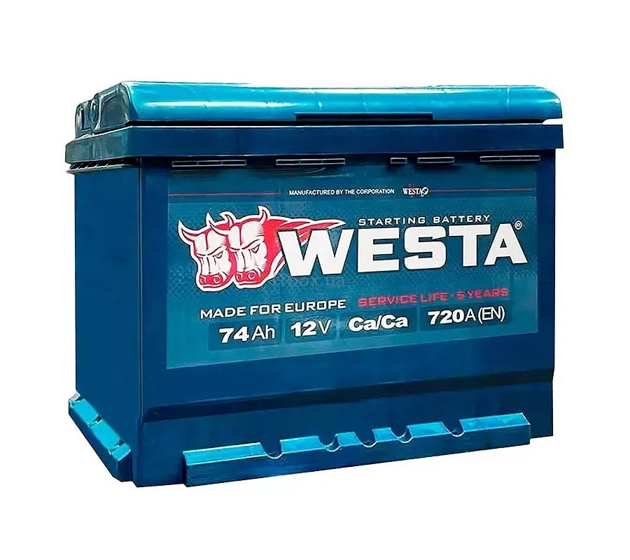 Автомобильный аккумулятор WESTA 74Ah 720A R+