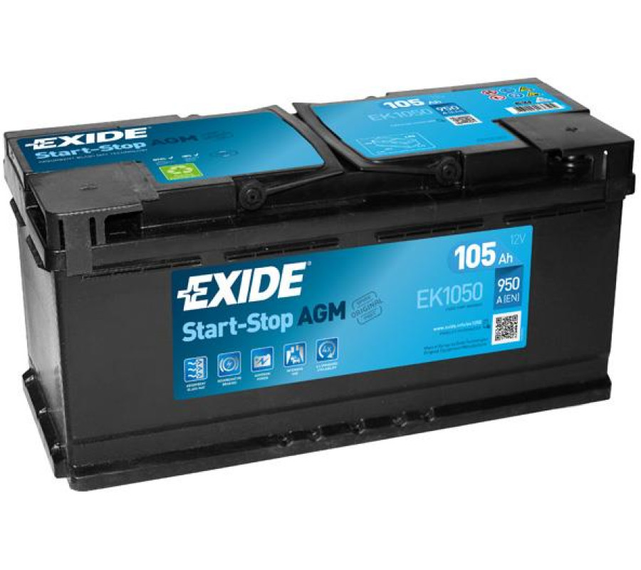 Автомобильный аккумулятор Exide 105Ah 950A Start Stop AGM EK1050