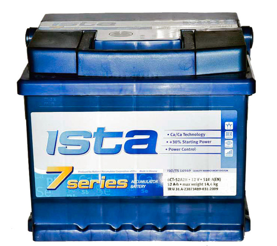 Автомобільний акумулятор ISTA 7 Series 52Ah 510A R+