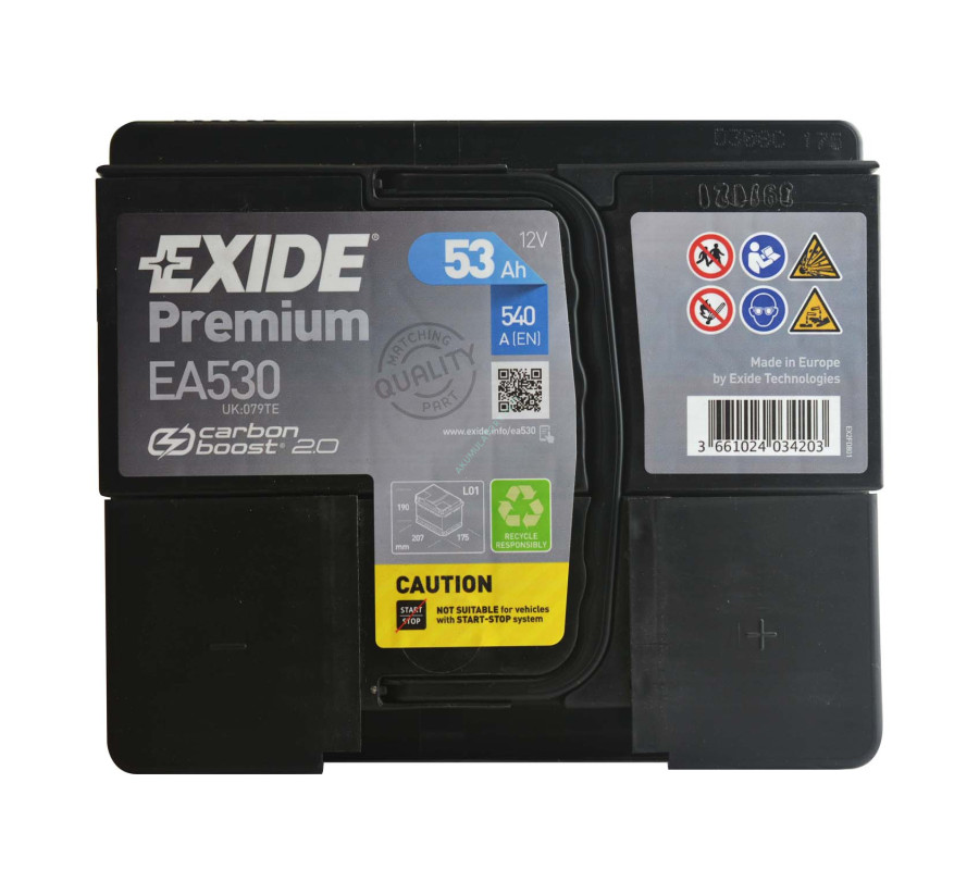 Автомобільний акумулятор Exide Premium 53Ah 540A EA530