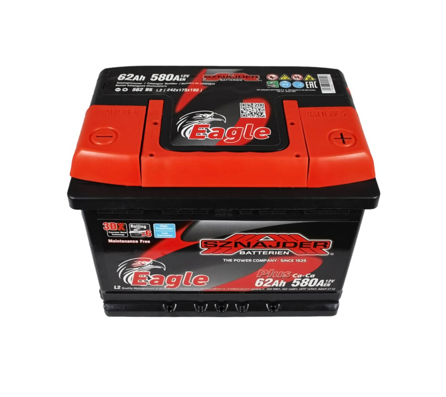 Автомобільний акумулятор SZNAJDER Plus 62Ah 580A R+