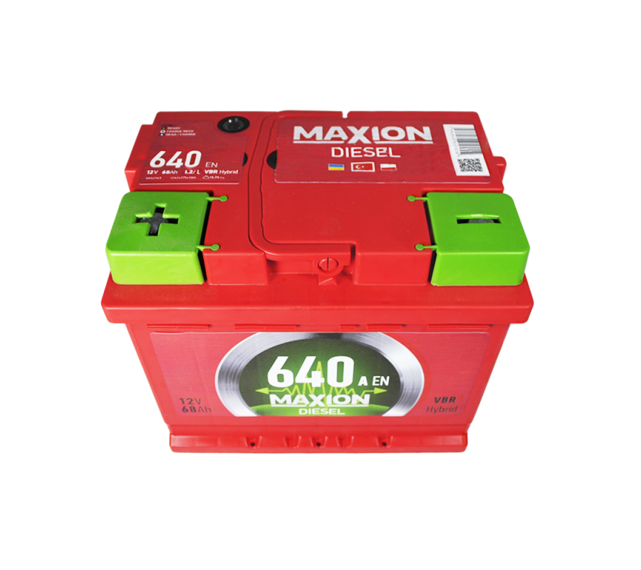 Автомобільний акумулятор MAXION Diesel 68Ah 640A L+