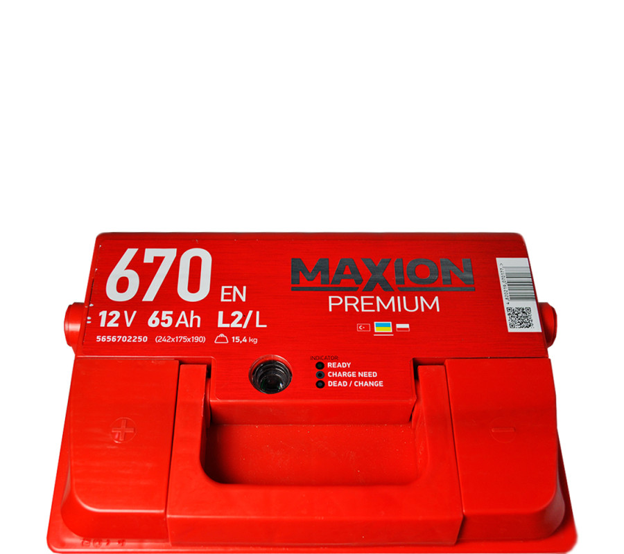 Автомобільний акумулятор MAXION Premium 65Аh 670A R+