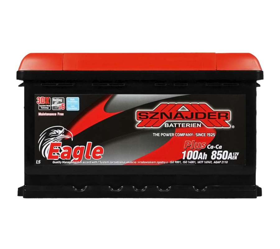 Автомобильный аккумулятор SZNAJDER Plus 100Ah 850A R+ 