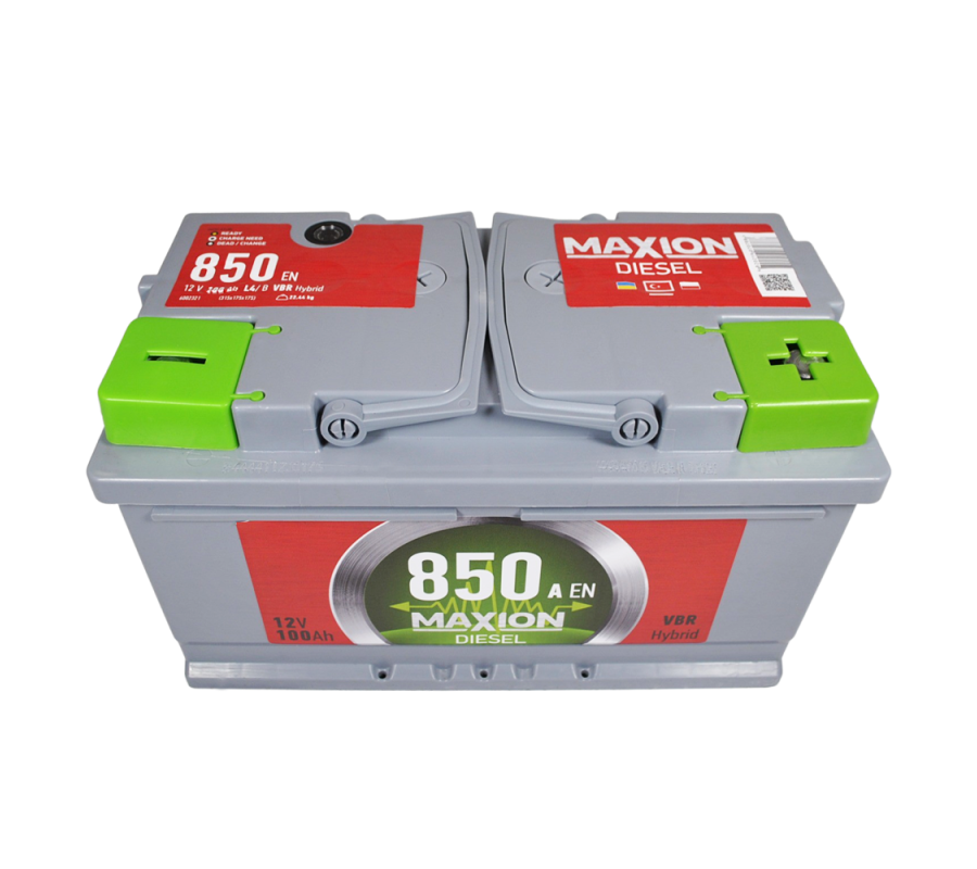 Автомобильный аккумулятор MAXION Diesel 100Ah 850A R+