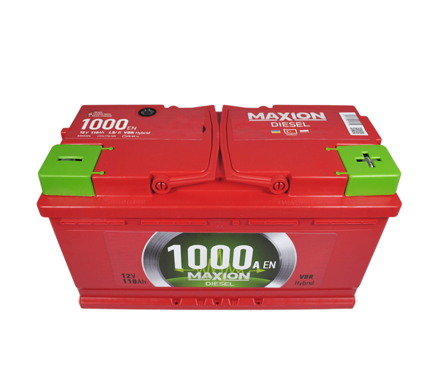 Автомобильный аккумулятор MAXION Diesel 110Ah 1000A R+