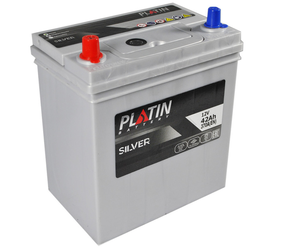 Автомобильный аккумулятор PLATIN Silver Asia 42Ah 370A L+ тонк.кл.