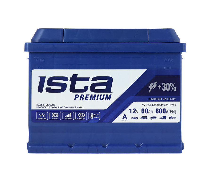 Автомобільний акумулятор ISTA 7 Series/Premium 60Ah 600A R+