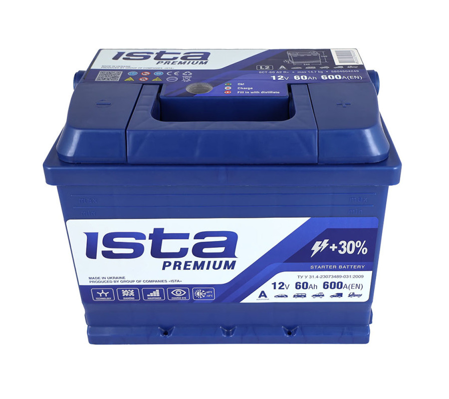 Автомобільний акумулятор ISTA 7 Series/Premium 60Ah 600A R+