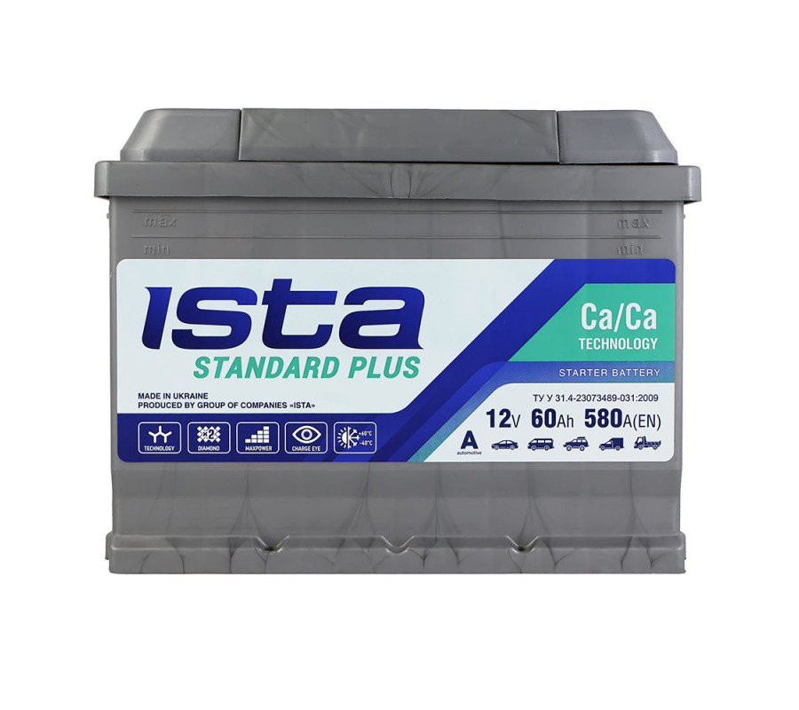 Автомобильный аккумулятор ISTA Standard Plus 60Аh 580А R+