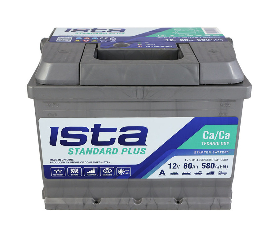 Автомобильный аккумулятор ISTA Standard Plus 60Аh 580А R+
