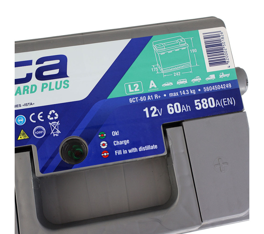 Автомобильный аккумулятор ISTA Standard Plus 60Аh 580А R+