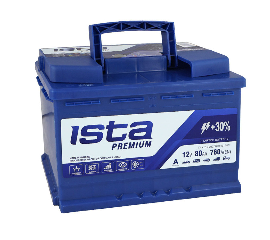 Автомобільний акумулятор ISTA 7 Series/Premium 80Ah 760A R+