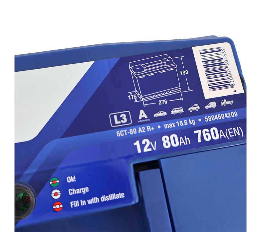 Автомобільний акумулятор ISTA 7 Series/Premium 80Ah 760A R+