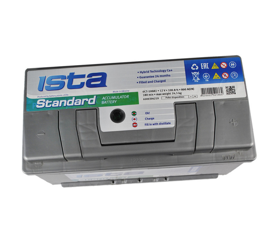 Автомобільний акумулятор ISTA Standard 100Аh 800A R+