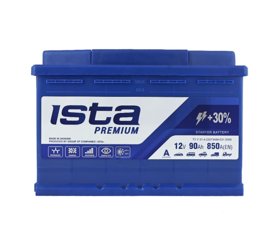 Автомобильный аккумулятор ISTA Premium 90Ah 850A R+