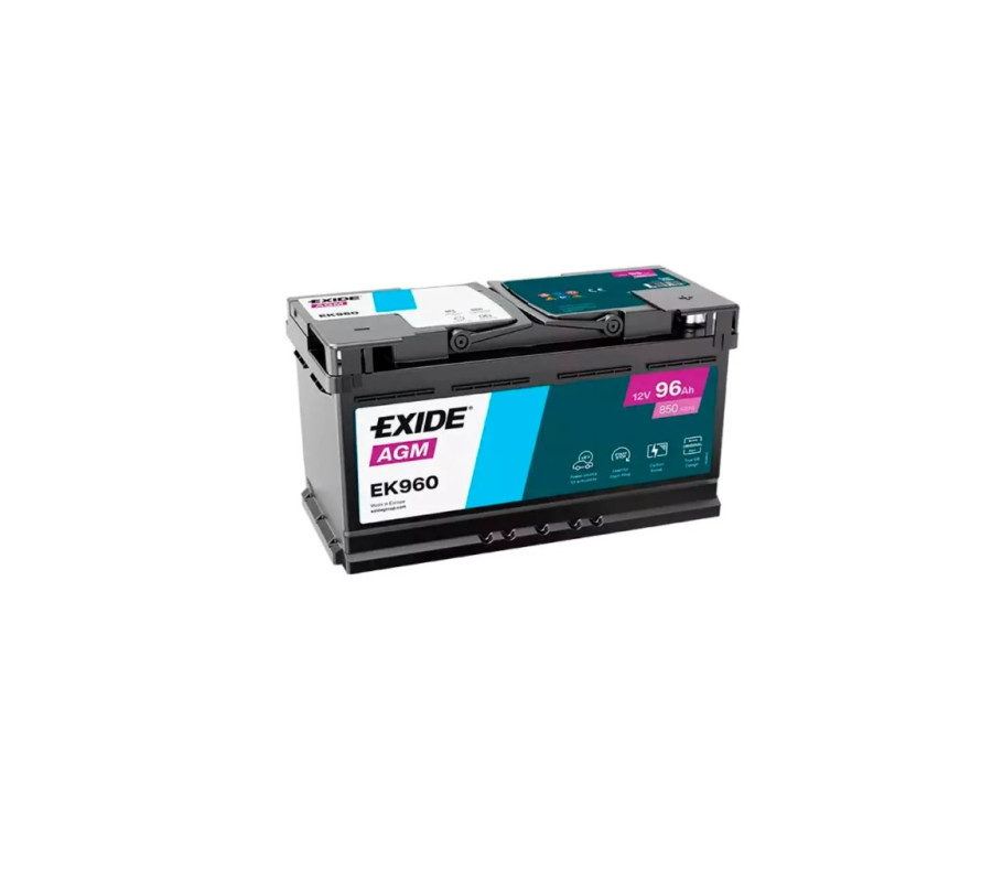 Автомобильный аккумулятор Exide 96Ah 850 A Start Stop AGM EK960
