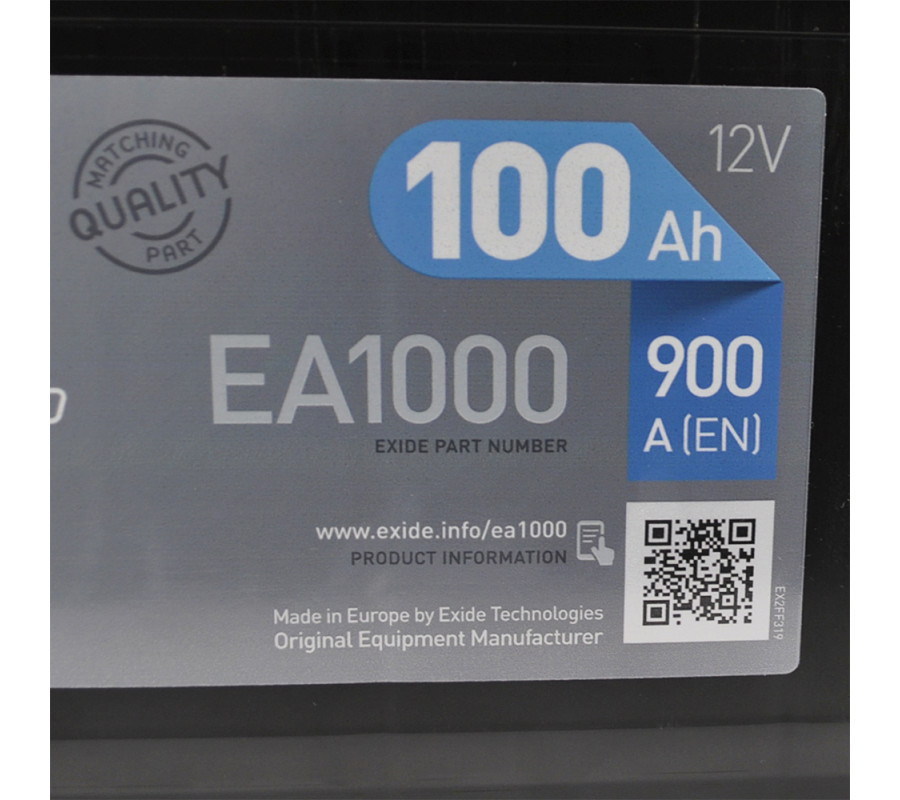 Автомобильный аккумулятор Exide Premium 100Ah 900A EA1000