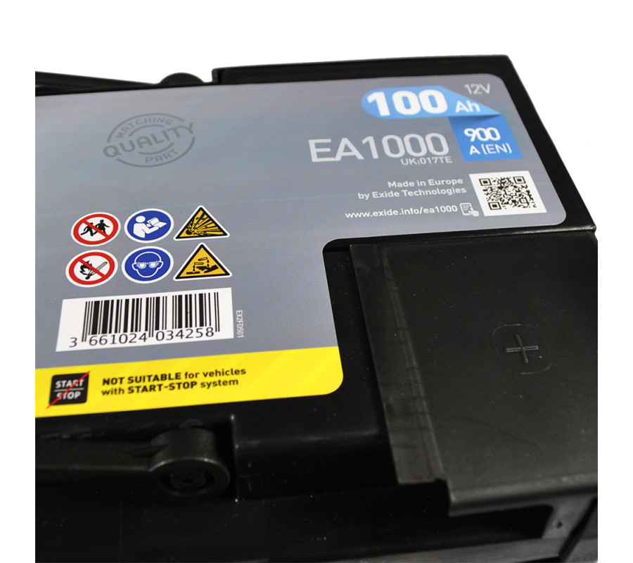 Автомобильный аккумулятор Exide Premium 100Ah 900A EA1000