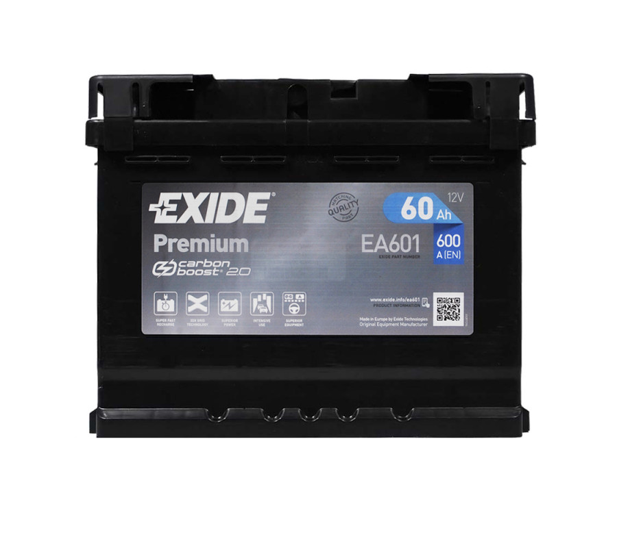 Автомобильный аккумулятор Exide Premium 60Ah 600A EA601