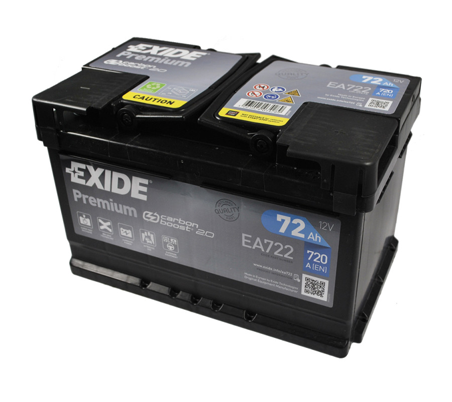 Автомобильный аккумулятор Exide Premium 72Ah 720A EA722