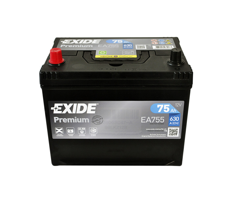 Автомобильный аккумулятор Exide Premium 75Ah 630A EA755