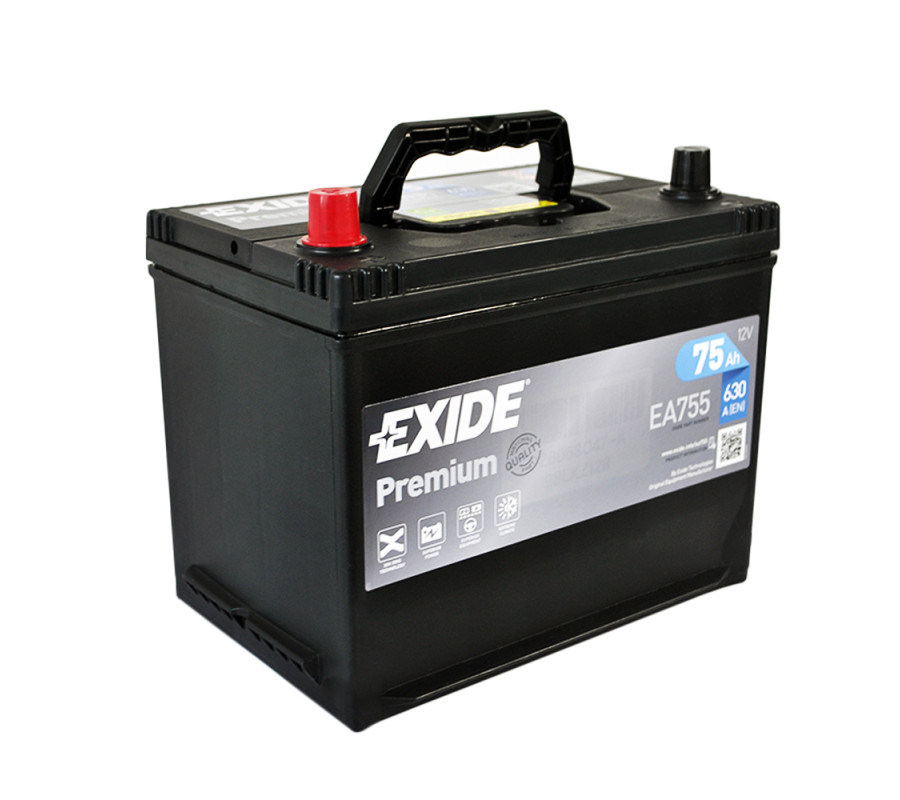 Автомобильный аккумулятор Exide Premium 75Ah 630A EA755