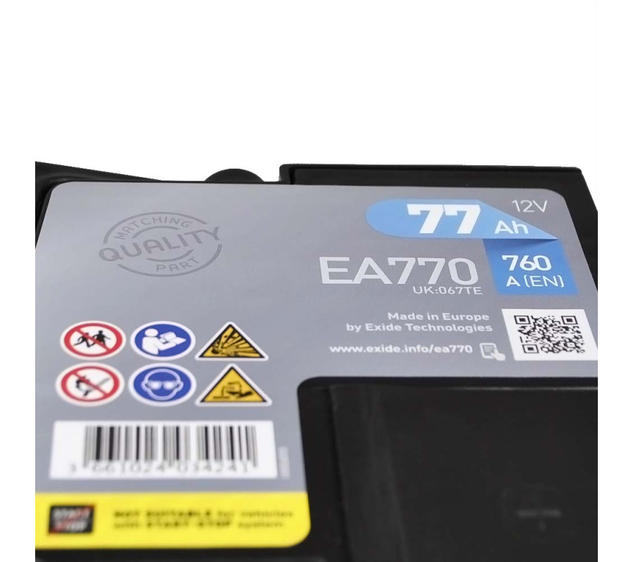 Автомобильный аккумулятор Exide Premium 77Ah 760A EA770