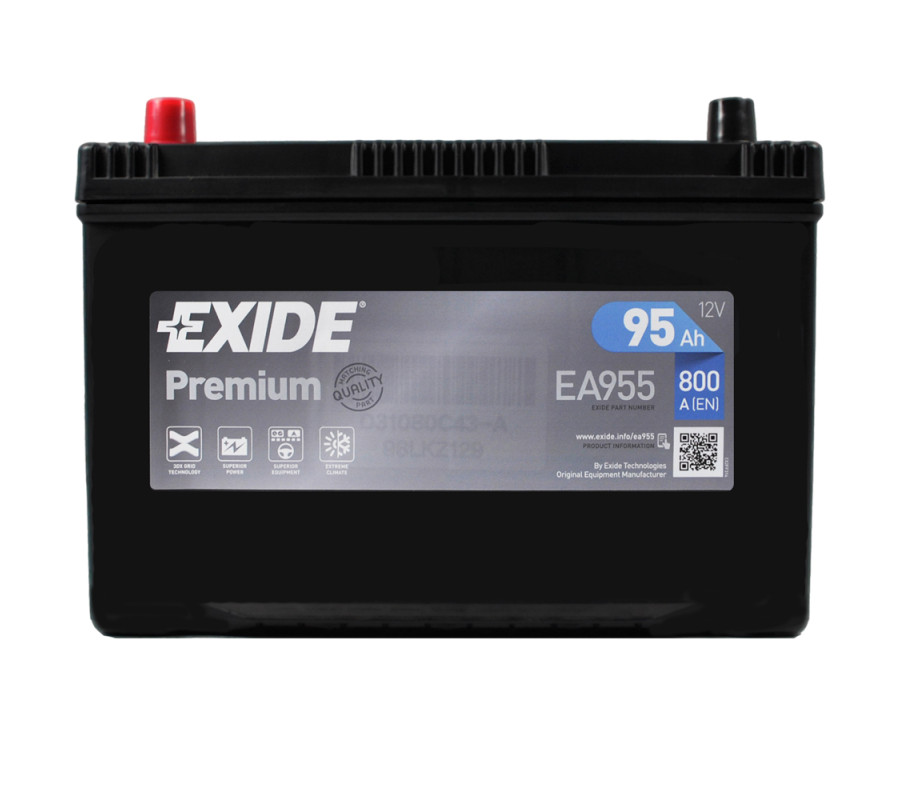 Автомобильный аккумулятор Exide Premium 95Ah 800A EA955