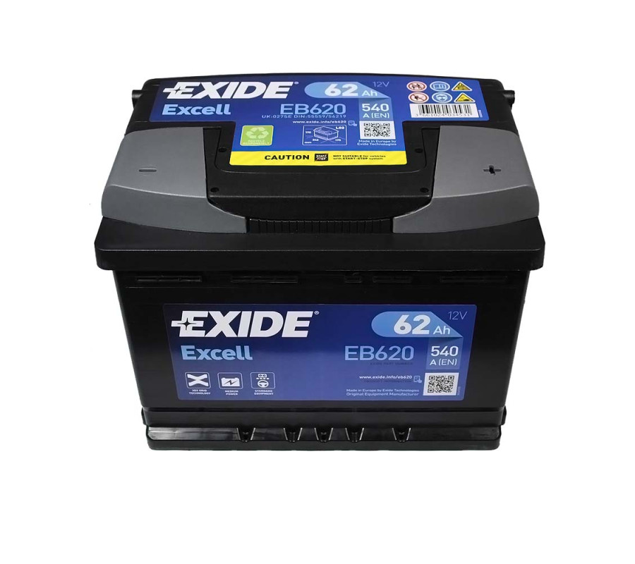 Автомобильный аккумулятор Exide Excell 62Ah 540A EB620