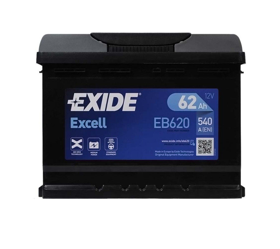 Автомобильный аккумулятор Exide Excell 62Ah 540A EB620