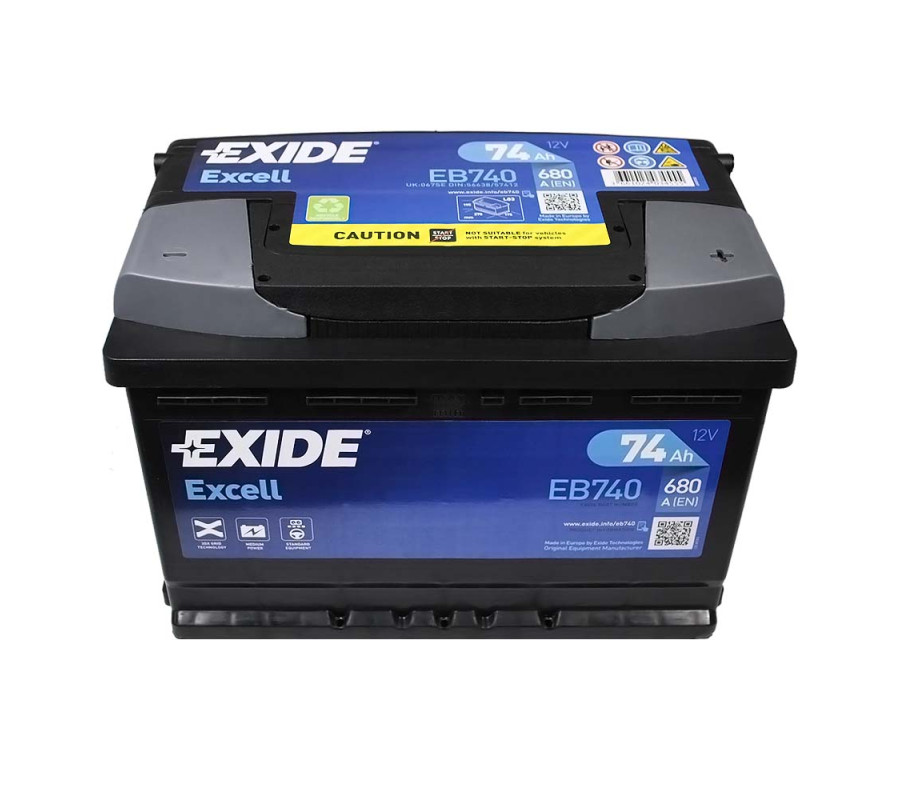Автомобильный аккумулятор Exide Excell 74Ah 680A EB740