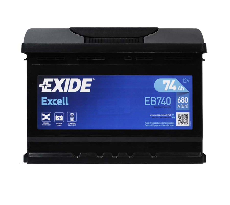 Автомобильный аккумулятор Exide Excell 74Ah 680A EB740