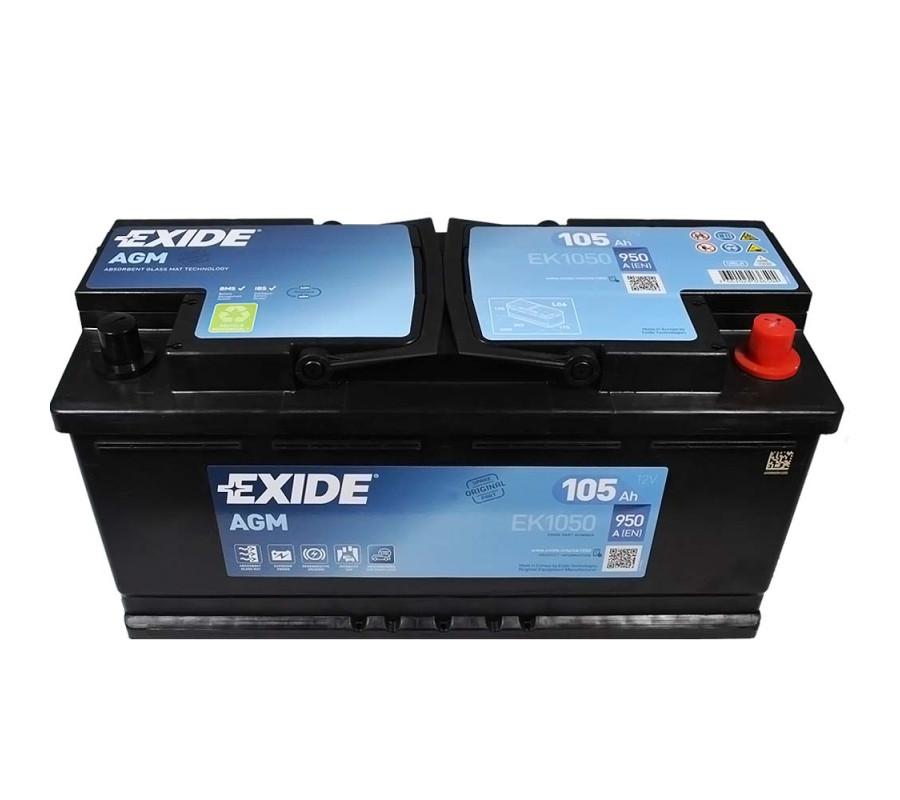 Автомобильный аккумулятор Exide 105Ah 950A Start Stop AGM EK1050