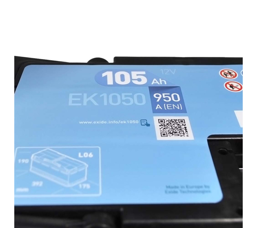Автомобильный аккумулятор Exide 105Ah 950A Start Stop AGM EK1050