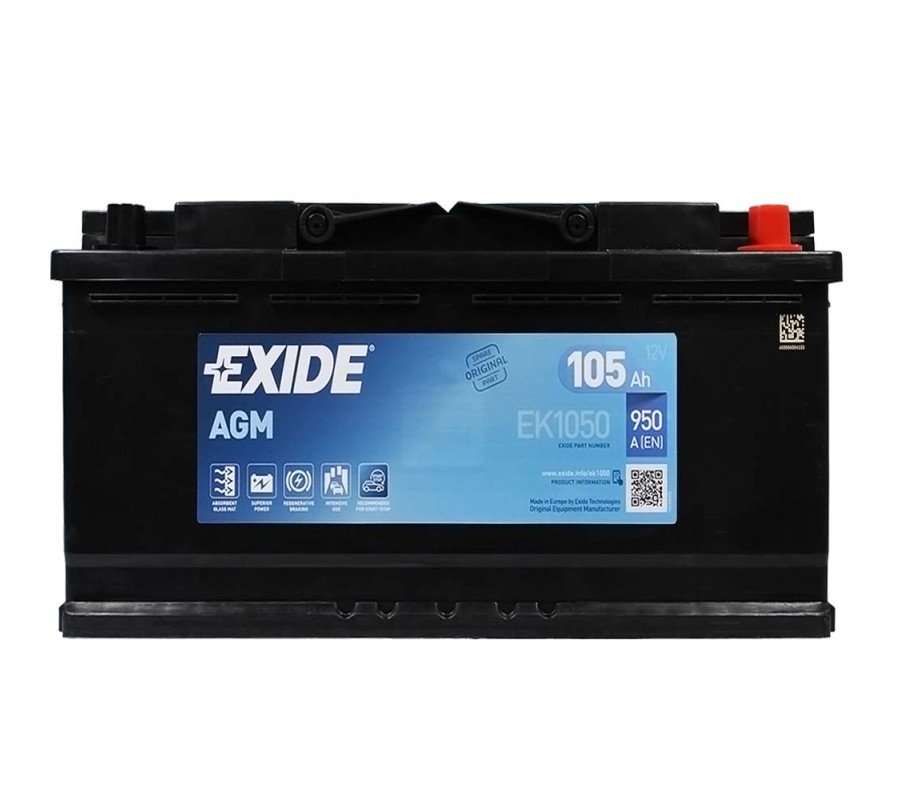 Автомобильный аккумулятор Exide 105Ah 950A Start Stop AGM EK1050
